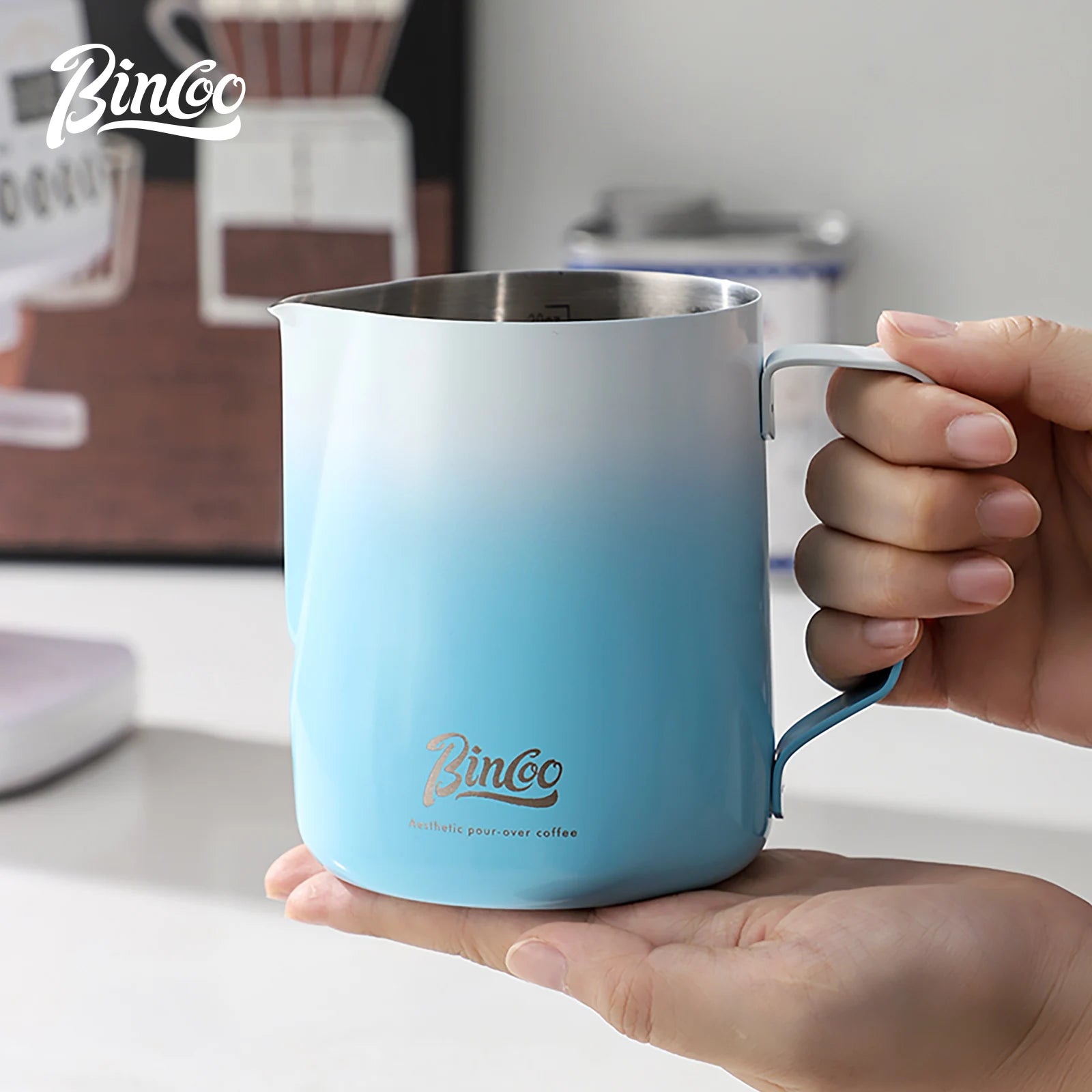 350/600ML Milk Frothing Pitcher – 304 Stainless Steel Latte Jug with Precision Scale