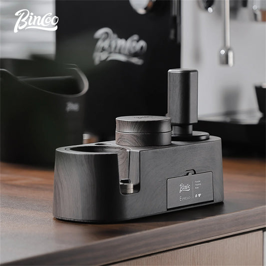 Bincoo 51/58mm Italian Coffee Tamper Station with Storage Board, Bar Mat, and Powder Distributor