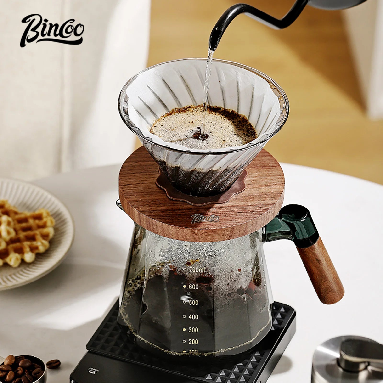 Bincoo Glass Pour Over Coffee Maker Set with Filter, 800ml