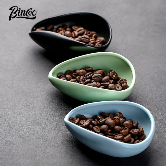 Ceramic Coffee Bean Measuring Tray and Cup