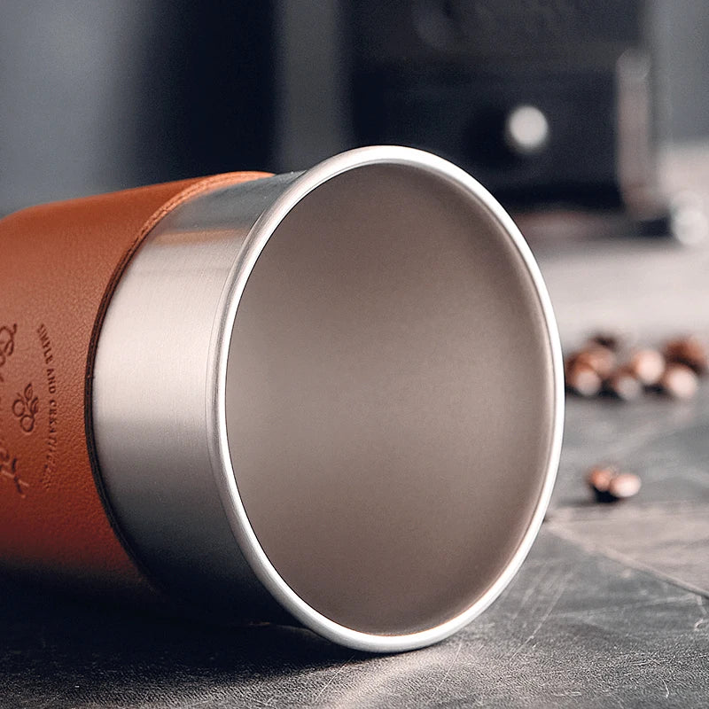 Tasse en acier inoxydable, tasse à café portable, tasse de voyage de camping, tasse à café en métal, tasse à eau, tasse à thé au lait, gobelet, tasse à eau