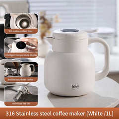 1000ml 316 Stainless Steel Thermal Coffee Pot with Temperature Display