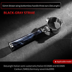 58mm 2-Ear Bottomless Portafilter, Stainless Steel