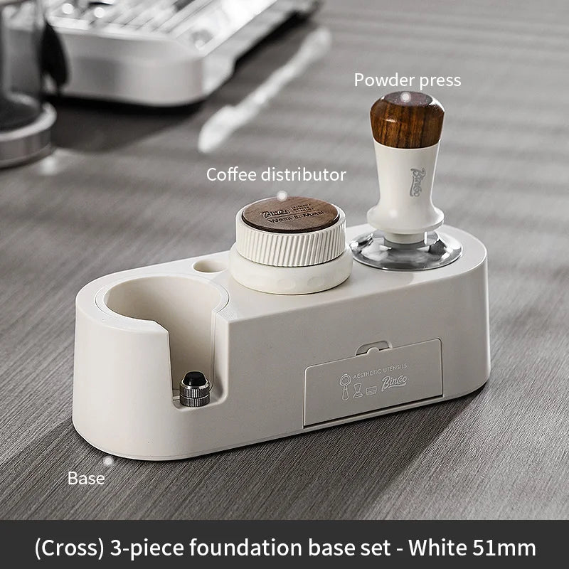 BINCOO Espresso Tamping Base 51-58mm Adjustable Portafilter Holder Distributor Stand