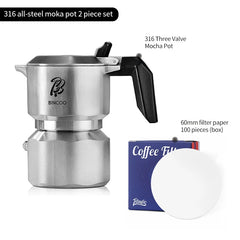 Bincoo Moka Pot Stovetop Espresso Maker with Latte Cups