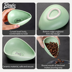 Ceramic Coffee Bean Measuring Tray and Cup