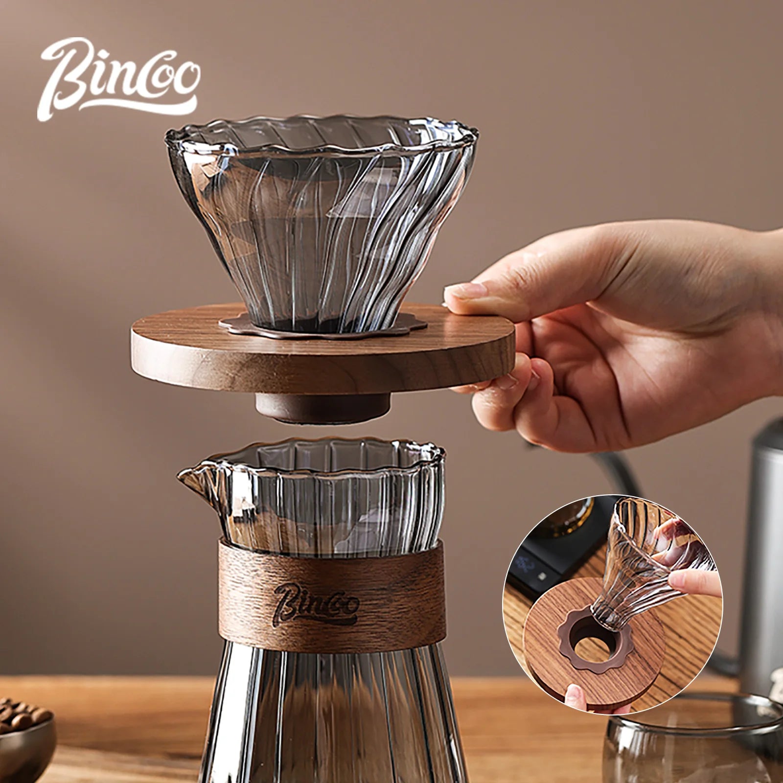 500ml Glass Pour Over Coffee Maker Set with Carafe and Filter