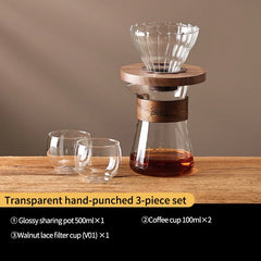 500ml Glass Pour Over Coffee Maker Set with Carafe and Filter