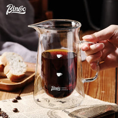 Bincoo 400ml Heat-Resistant Double Wall Glass Pour Over Coffee Pot