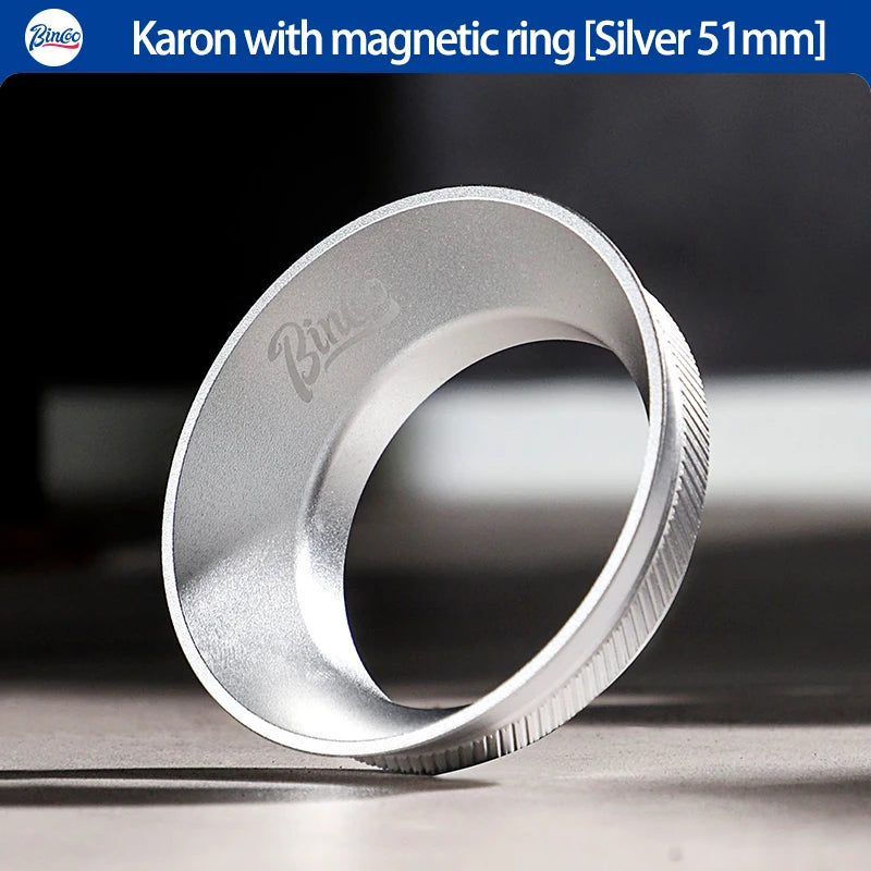 Bincoo 51/58mm Magnetic Espresso Dosing Ring Portafilter Funnel
