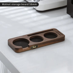 51/53/58mm Wooden Coffee Tamper Holder and Cloth Powder Base