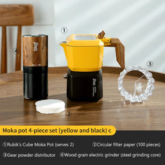 Portable Electric Coffee Bean Grinder with Steel Burrs, Wood Grain Finish